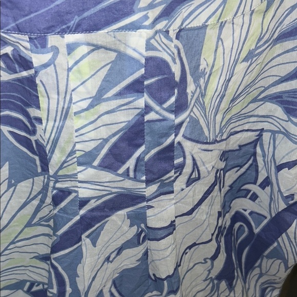 a.n.a Blue and White 3/4 Sleeve Boxy Blouse with Bib Collar - Picture 8 of 12